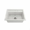 Bocchi Baveno Uno Dual-Mount Workstation Fireclay 27 in. Single Bowl 2-hole Kitchen Sink in White 1633-001-0132